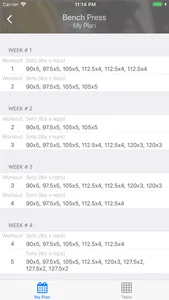 Bench Press 16 weeks screenshot 3