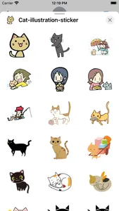 Cat illustration sticker screenshot 0