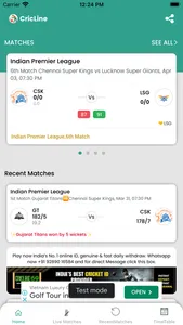 Cricline Live screenshot 0