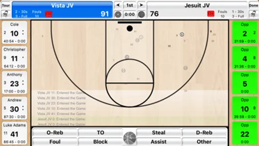 Basketball Stat Tracker Live screenshot 1