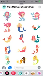 Cute Mermaid Stickers Pack screenshot 1