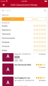 CMiC Subcontractor Rating screenshot 2