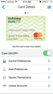 Nutmeg State FCU Card Manager screenshot 2