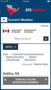 DFO MarAlert screenshot 3