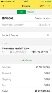 Invoice screenshot 0