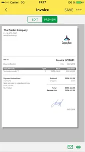 Invoice screenshot 1