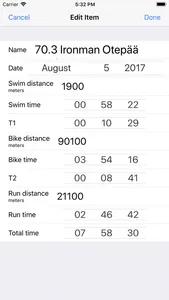 My Results - Triathlon screenshot 2