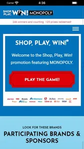 Shop, Play, Win!® MONOPOLY screenshot 0