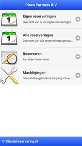 Sleutelreservering screenshot 1