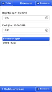 Sleutelreservering screenshot 3