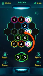 HEXA BRAIN TEASER – MAKE 7 screenshot 1