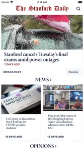 Stanford Daily screenshot 1