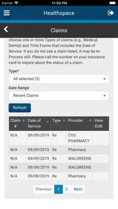 Healthspace screenshot 4