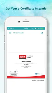 Zahir Certification screenshot 5