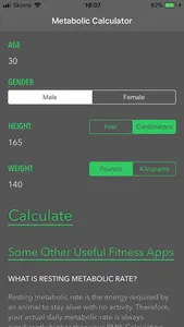 Metabolic Rate Calculator screenshot 2