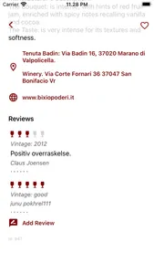 Amarone wine database screenshot 2