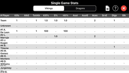 Volleyball Scorebook + Stats screenshot 2