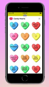 Candy Hearts Fun Stickers screenshot 0