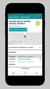 Food Inspection Findings screenshot 1
