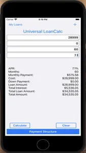 Universal LoanCalc screenshot 0