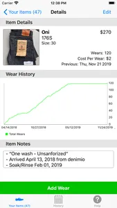 WearTracker - Clothing Tracker screenshot 2