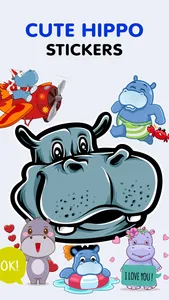 Cute Hippo Stickers screenshot 0