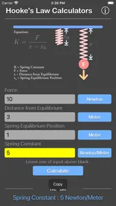 Hooke Law Calculator screenshot 1