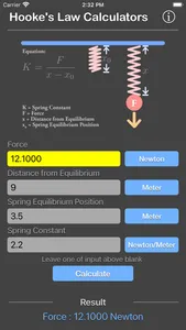 Hooke Law Calculator screenshot 3