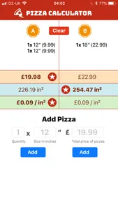 Pizza Calculator screenshot 2