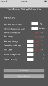 Transformer Sizing Calculation screenshot 0