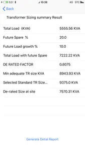 Transformer Sizing Calculation screenshot 2