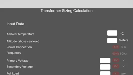 Transformer Sizing Calculation screenshot 5