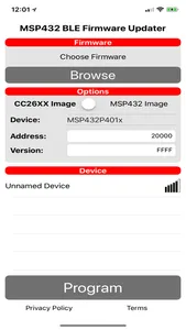 MSP432 BLE Firmware Updater screenshot 0