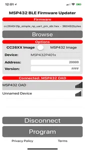 MSP432 BLE Firmware Updater screenshot 1