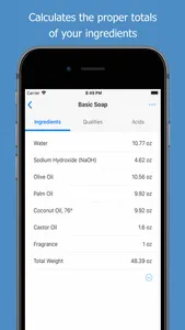SaponiCalc screenshot 2