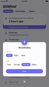 littlefeed - feed your baby screenshot 1