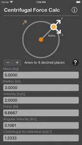 Centrifugal Force Calculator screenshot 0