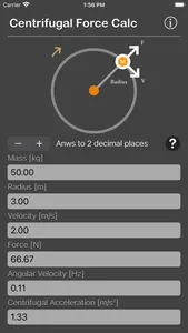 Centrifugal Force Calculator screenshot 1