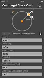 Centrifugal Force Calculator screenshot 3