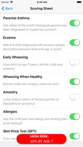 Pediatric Asthma Risk Score screenshot 3