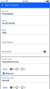 MQTT Terminal screenshot 1