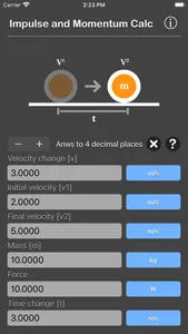 Impulse and Momentum Calc screenshot 0