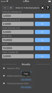 Impulse and Momentum Calc screenshot 1