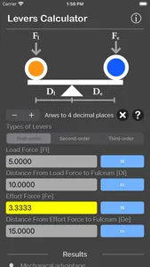 Levers Calculator screenshot 0