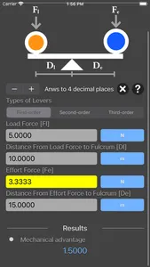 Levers Calculator screenshot 1