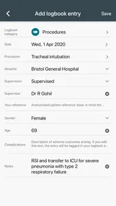 Logitbox medical logbook screenshot 1