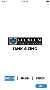 Flexcon Industries Tank Sizing screenshot 0