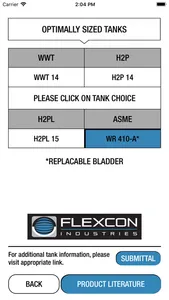 Flexcon Industries Tank Sizing screenshot 4