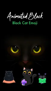 Animated Black Catmoji GIF screenshot 0