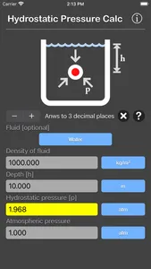 Hydrostatic Pressure Calc screenshot 0